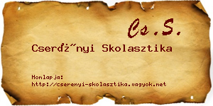 Cserényi Skolasztika névjegykártya